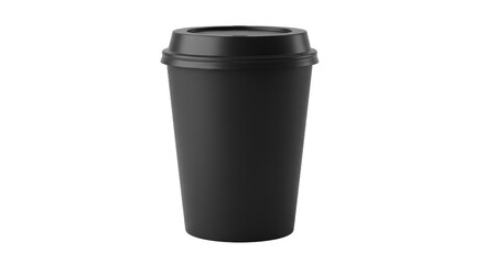 Isolated black coffee cup with lid