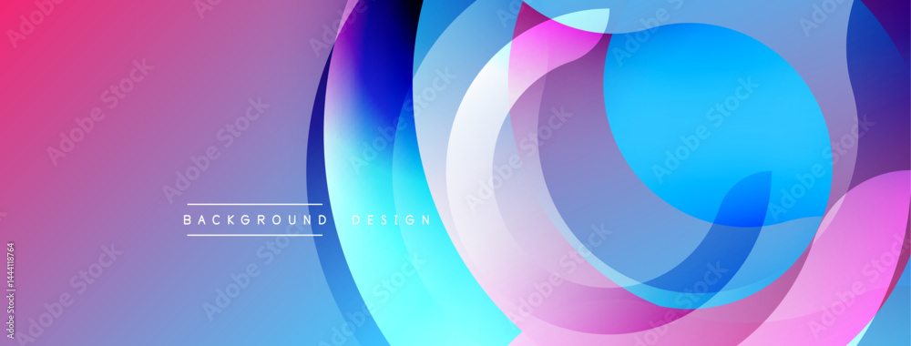 Poster abstract flowing shapes, vibrant colors. gradient background creates dynamic visual effect. modern d