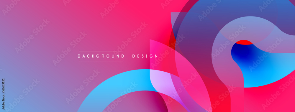 Fototapete Abstract colorful shapes overlap. Gradient hues create dynamic visual effect. Modern design element for backgrounds.
