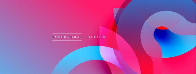 Abstract colorful shapes overlap. Gradient hues create dynamic visual effect. Modern design element for backgrounds.