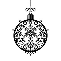 Fototapeta premium Elegant Black & White Christmas Ornament Silhouette