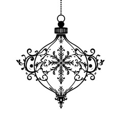 Fototapeta premium Elegant Black & White Christmas Ornament Vector