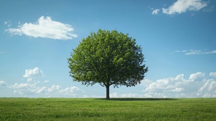 Obraz premium A simple nature setting with a barren tree against a wide open horizon.