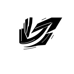 Abstract Black Shape on White: Modern Vector Illustration