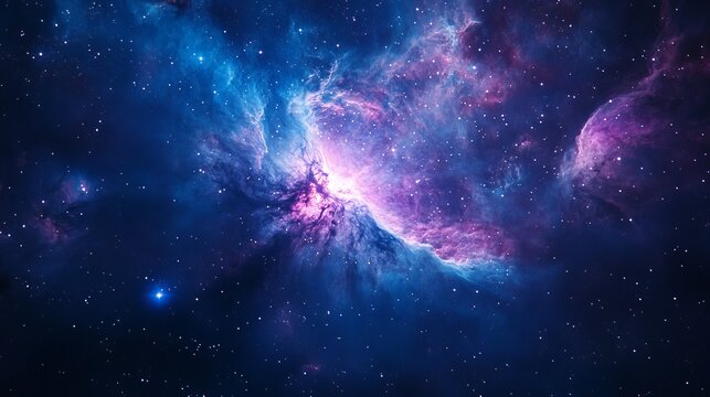 Stunning cosmic nebula with vibrant purple and blue hues sky art gas dark dust space stars night