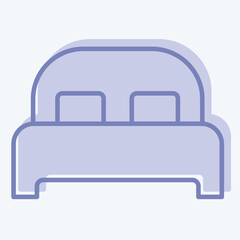 Icon Bed 3. related to Bedding symbol. two tone style. design editable