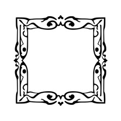 Elegant Black & White Ornate Frame Border - Vector Illustration