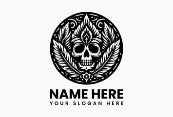 Bold Floral Skull Graphic. Festive Mexican Design