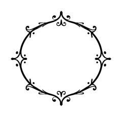 Ornate Black Frame on White: Elegant Decorative Border Design