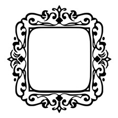 Elegant Black & White Ornamental Frame, Ornate Border, Decorative Design Element