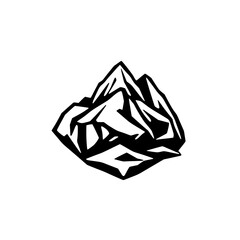 Naklejka premium Black & White Mountain Logo - Geometric Style, Adventure Symbol