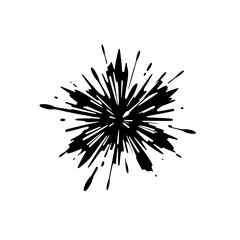 Obraz premium Black Ink Splatter, Explosion, Graphic Element, Isolated on White