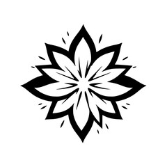 Obraz premium Geometric Floral Vector Illustration in Black and White, Simple Design