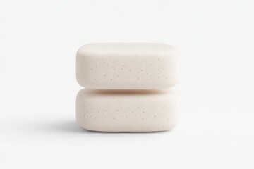 Two stacked rectangular tablets, light beige color, textured surface with small dots