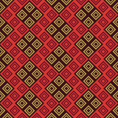 Geometric Rhombus Pattern in Red and Brown