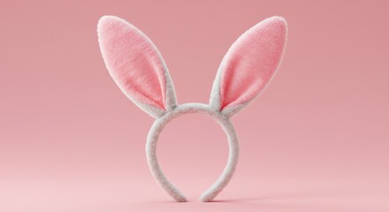 Bunny Ear Headband on Pink Background for Celebration