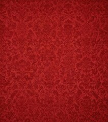 Red flocked damask wallpaper, vintage retro design , red, wallpaper