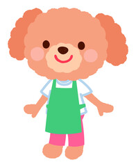 かわいいイヌのキャラクター　エプロン　スタッフ　店員