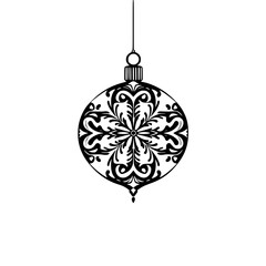 Fototapeta premium Elegant Black and White Christmas Ornament Illustration