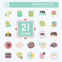 Icon Set Bedding. related to Education symbol. flat style. design editable