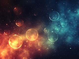 Fototapeta premium Cosmic bubbles adrift in nebula
