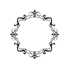 Fototapeta premium Elegant Black & White Ornamental Frame - Decorative Border Design