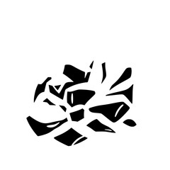 Abstract Black and White Graphic of Shattered Form