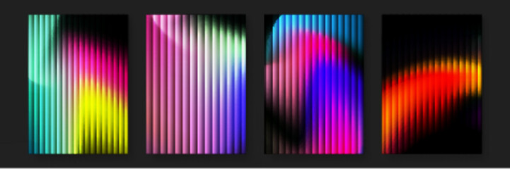 Four vertical rainbow gradients ideal for graphic design projects, backgrounds, presentations, posters, and social media posts with colorful themes.