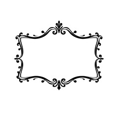 Elegant Black and White Ornate Frame Vector, Decorative Border Design