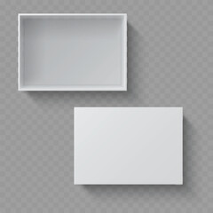 Fototapeta premium White Rectangular Box with Open and Closed Views - Vector