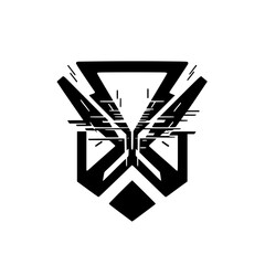 Abstract Geometric Glyph in Black and White: Logo Concept
