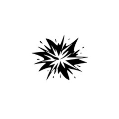 Fototapeta premium Black and White Explosion Icon, Comic Book Style, Isolated on White