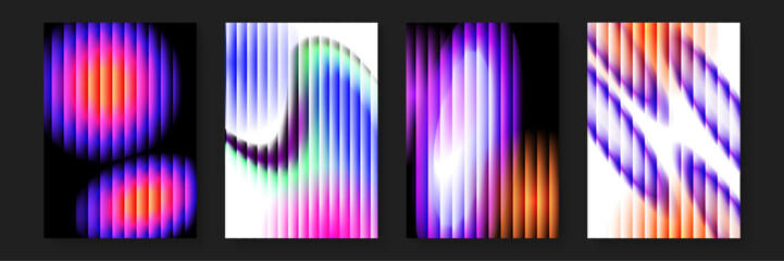 Four abstract designs with colorful gradients perfect for backgrounds, presentations, digital art, prints, and graphic design projects needing vibrant visuals.