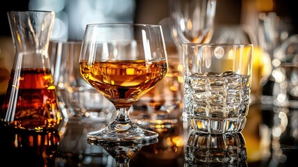 A variety of drinks served at a cocktail party.