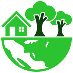 Green environment icon vector for nature care, clean ecosystem, and eco-friendly symbols. Ideal for sustainability, climate awareness, and ecological illustrations.