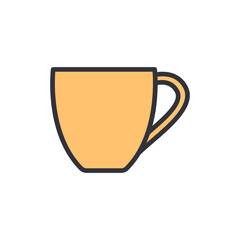 Cup colored icons, minimalist vector illustration ,simple transparent graphic element .Isolated on white background