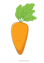 Carrot Cartoon, Suitable for children's books, sticker, and mascot isolated on white backgrounds