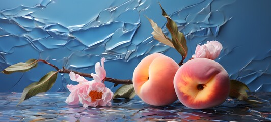 peach in Delfts Blauw, ai generative