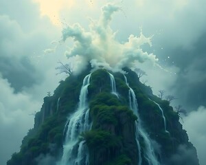 Mystical Mountain and Flowing Waters