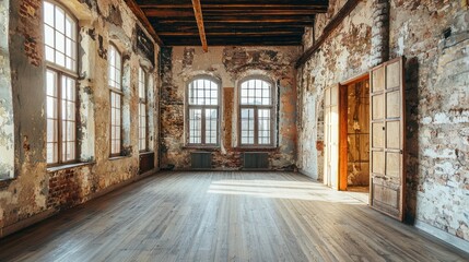 Historical castle-like building with modern renovations inside