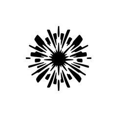 Obraz premium Black Burst Abstract Graphic on White Background