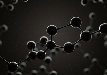 Molecular structure with dark background