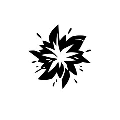 Black and White Abstract Explosion, Symbol, Icon, Logo Design