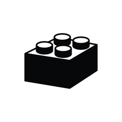 Toy block or piece line art vector icon for toy apps and websites