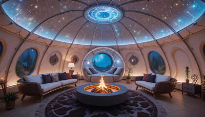 Obraz premium Lunar Watch The Moon Over Every Land