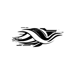 Obraz premium Abstract Black and White Flowing Lines Design - Vector Illustration