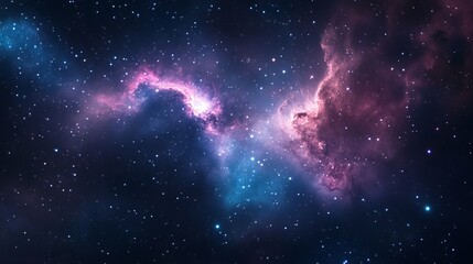 Stunning cosmic nebula with vibrant pink and blue hues in deep space sky art dark stars night light