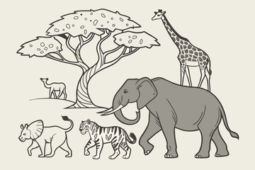 Discover the beauty of wildlife with elephants, lions, giraffes, cheetahs, and zebras in their natural habitat; perfect for animal lovers and nature enthusiasts seeking captivating images and learning