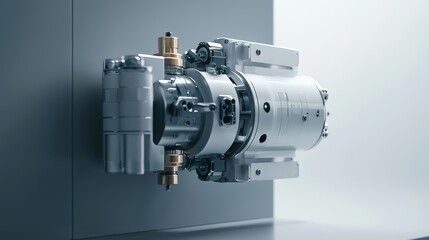 Close-up of an advanced mechanical component showcasing engineering precision.