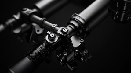 Fototapeta premium Close-up of advanced mechanical components in a sleek, modern design.